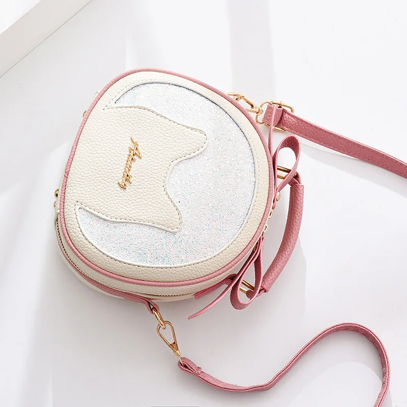 

Small Sequins Circular Shoulder Bag Women Round Fashion Design Crossbody Messenger Bag Female Purse Bolsa Handbag 2020 New