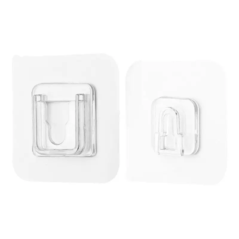

5/10 Pairs Double-Sided Adhesive Wall Hook Hanger Strong Transparent Sucker Wall Storage Holder For Kitchen Bathroom Wall Hooks