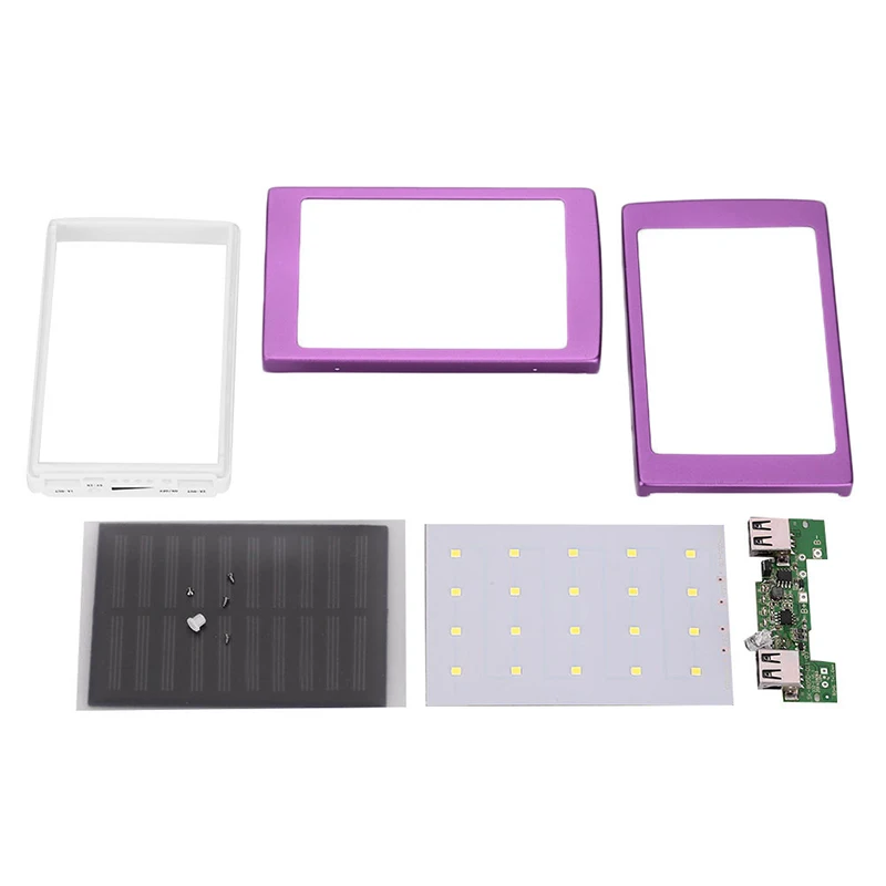 7 цветов Солнечный СВЕТОДИОДНЫЙ Портативный Удобный внешний аккумулятор с двумя