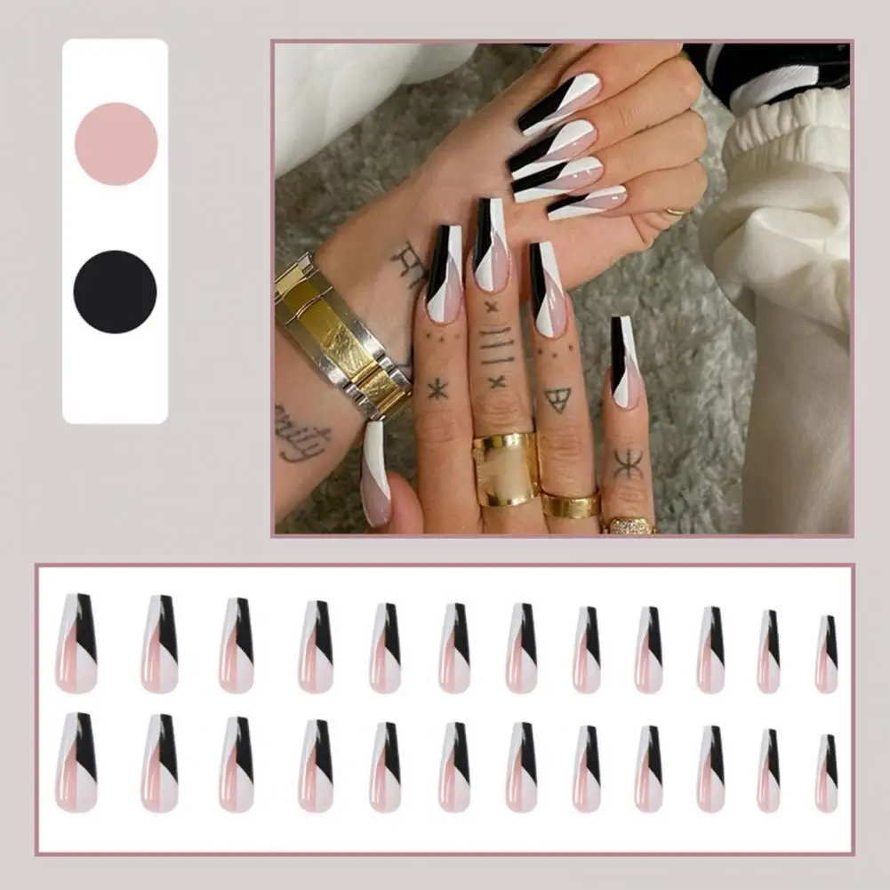 

24Pcs Nail Patch Convenient Exquisite ABS Press-on False Nail for Party