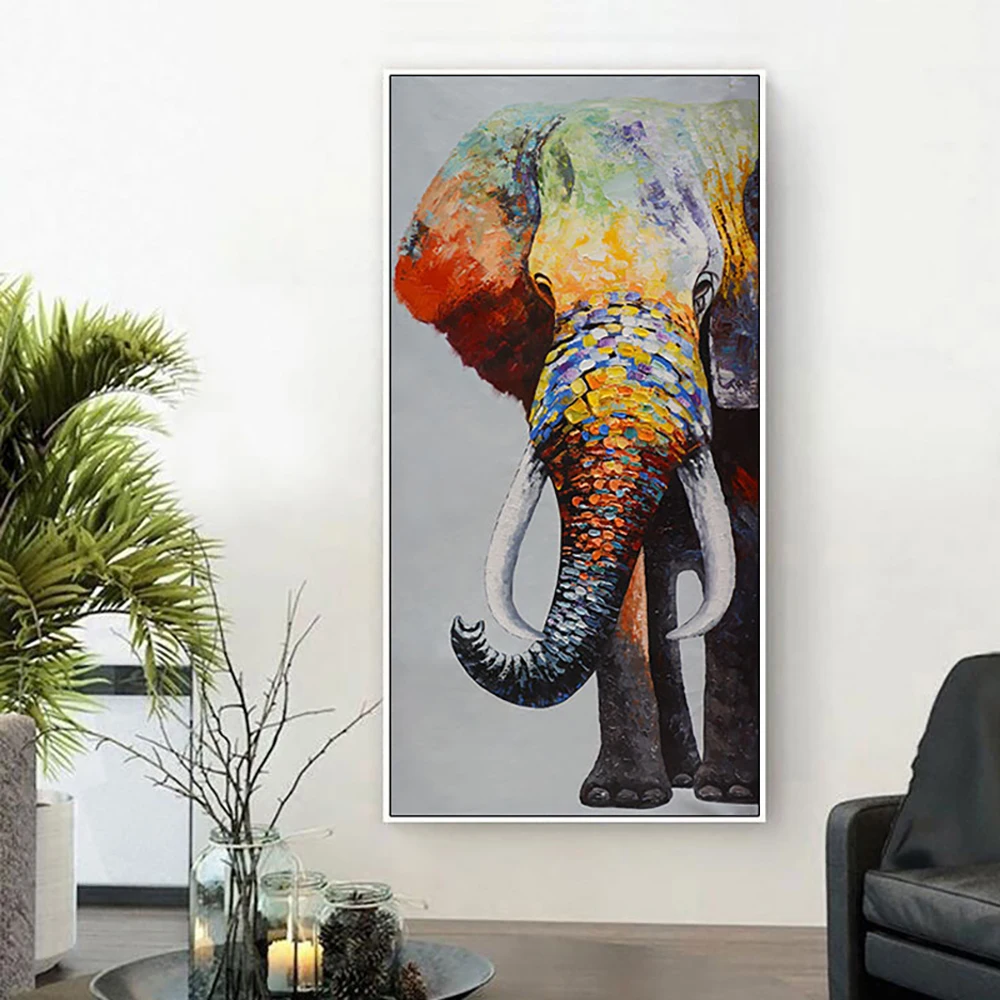 5D алмазная живопись Большой Цвет Слон Алмазная вышивка плакат с животными