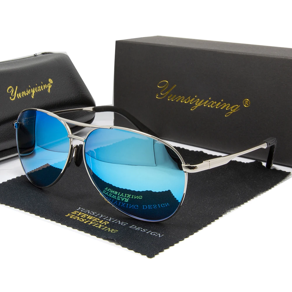 

YUNSIYIXING Retro Classic Polarized Sunglasses Men Fashion Metal Frame Sun Glasses Brand Designer Eyewear Uv400 High Quality