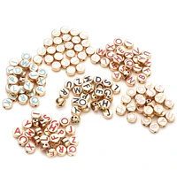 26 pcs letter beads double face alphabet initial letter charms for jewelry making bracelet necklace accessories diy craft