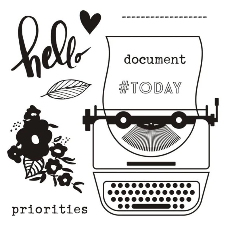 ENO поздравительная открытка с прозрачными марками винтажная ПЕЧАТНАЯ МАШИНКА