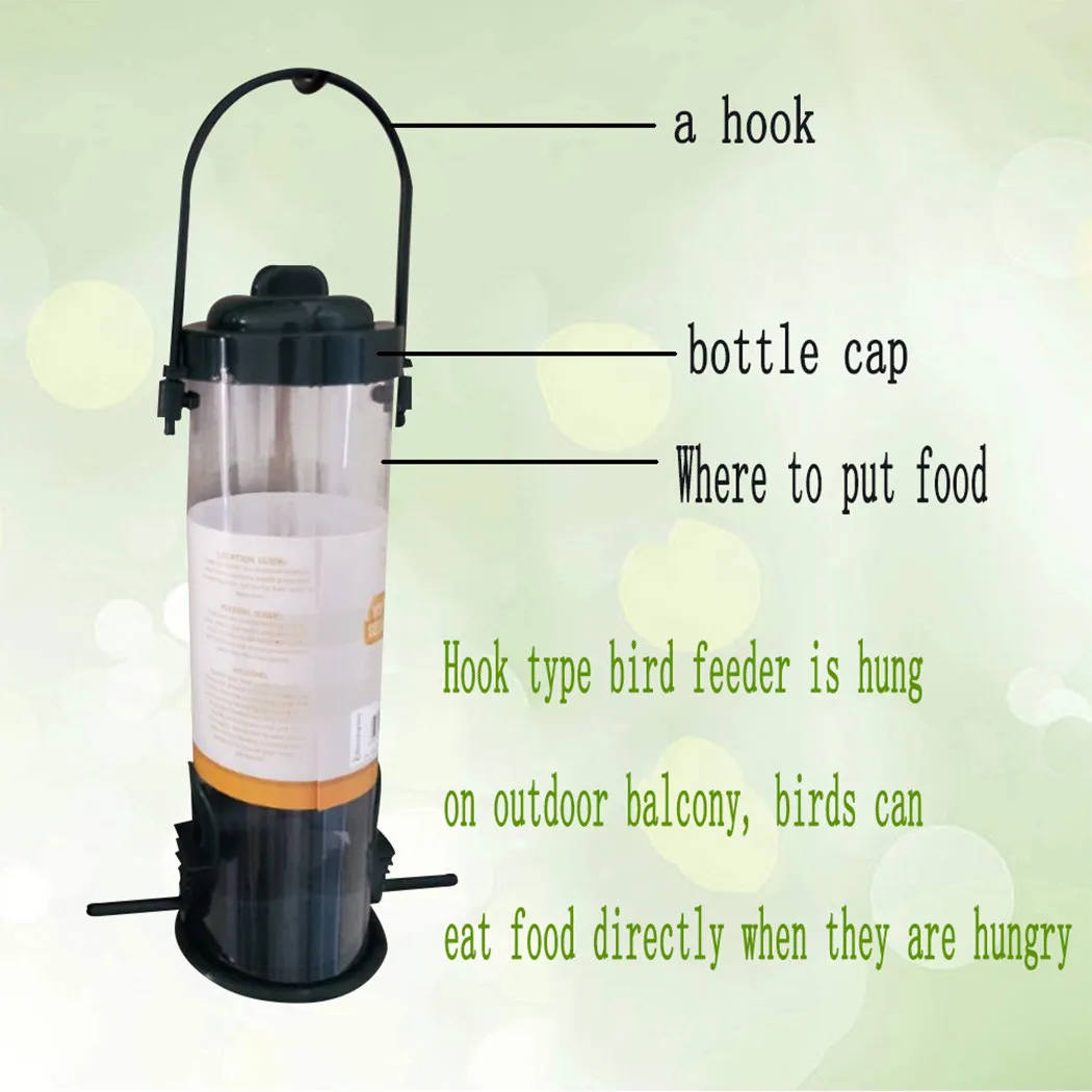

Outdoor Bird Feeder Plastic Practical Wild 24*7.5cm 2XHanging Brand New