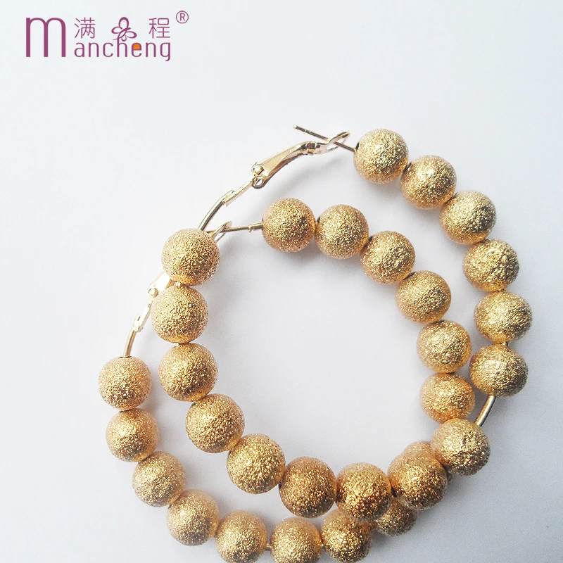 Щупальца тики Панк Золотые пластиковые бусины Серьги-кольца серьги 2024 тренд