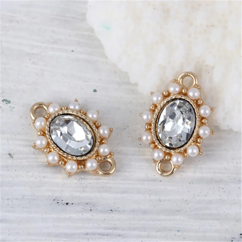 DoreenBeads цинковый сплав стиль королевского двора овальные золотые белые имитация