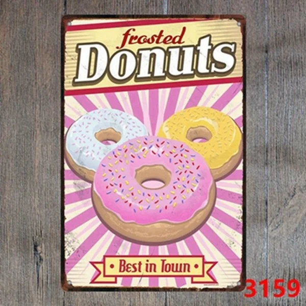

Metal Tin Sign Donuts Best in Town Decor Bar Pub Home Vintage Retro