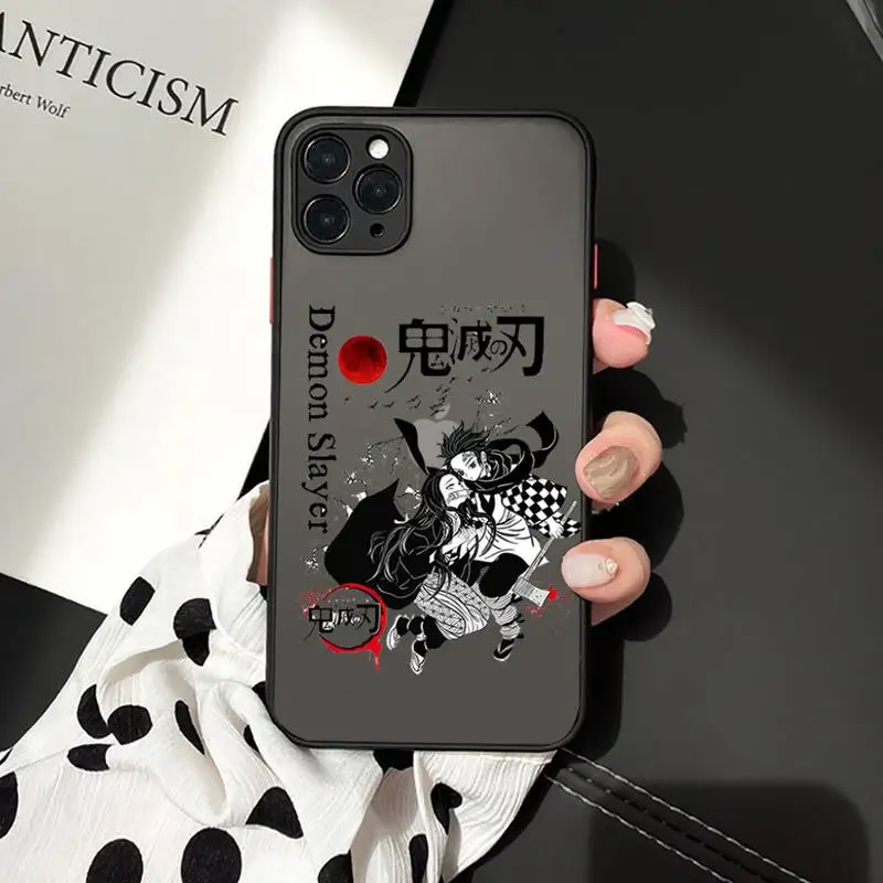 

Kimetsu No Yaiba Demon Slayer Anime Phone Cases matte transparent For iphone 7 8 11 12 plus mini x xs xr pro max cover