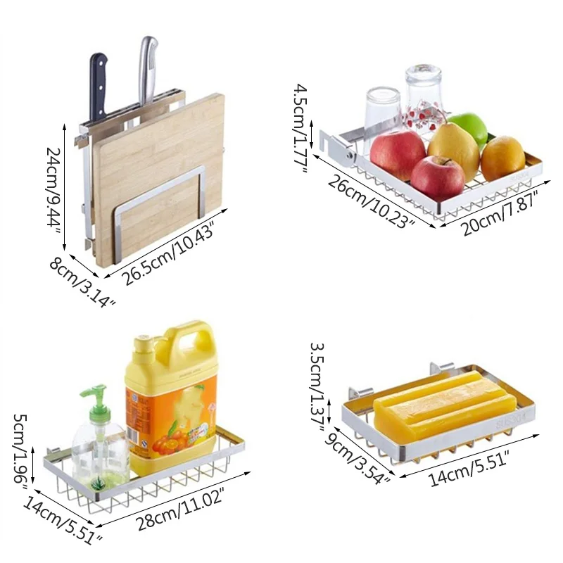 Кухонная полка из нержавеющей стали держатели для хранения стойка чашек