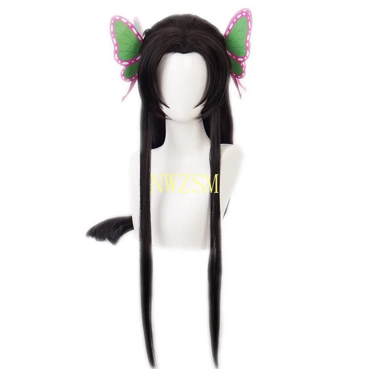 Аниме Demon Slayer Kimetsu no Yaiba Kochou Shinobu Kanae Tsuyuri Kanawo косплей парик Головные уборы Cos