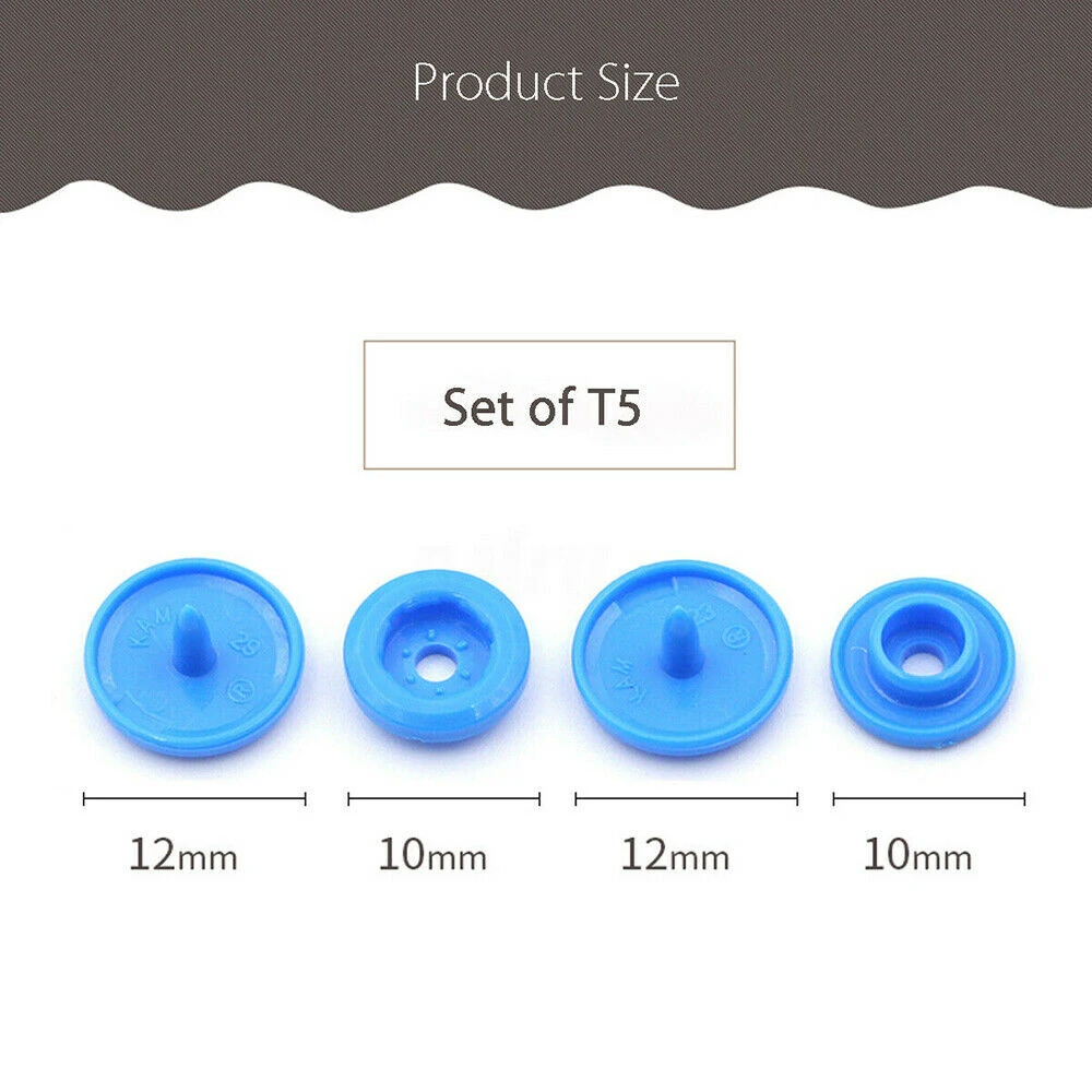Fastener Snap Button with Snaps Pliers Tool Kit 640pcs/1500pcs T5 Plastic Resin Press Stud Cloth Sewing |