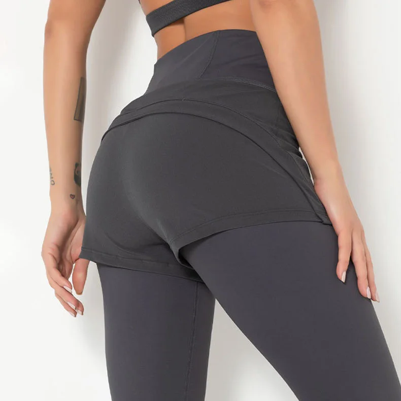 

High Rise 25" Women Double Brushed Yoga Pants Buttery Soft Workout Running Gym Leggings With Safety Short Pant No See Through