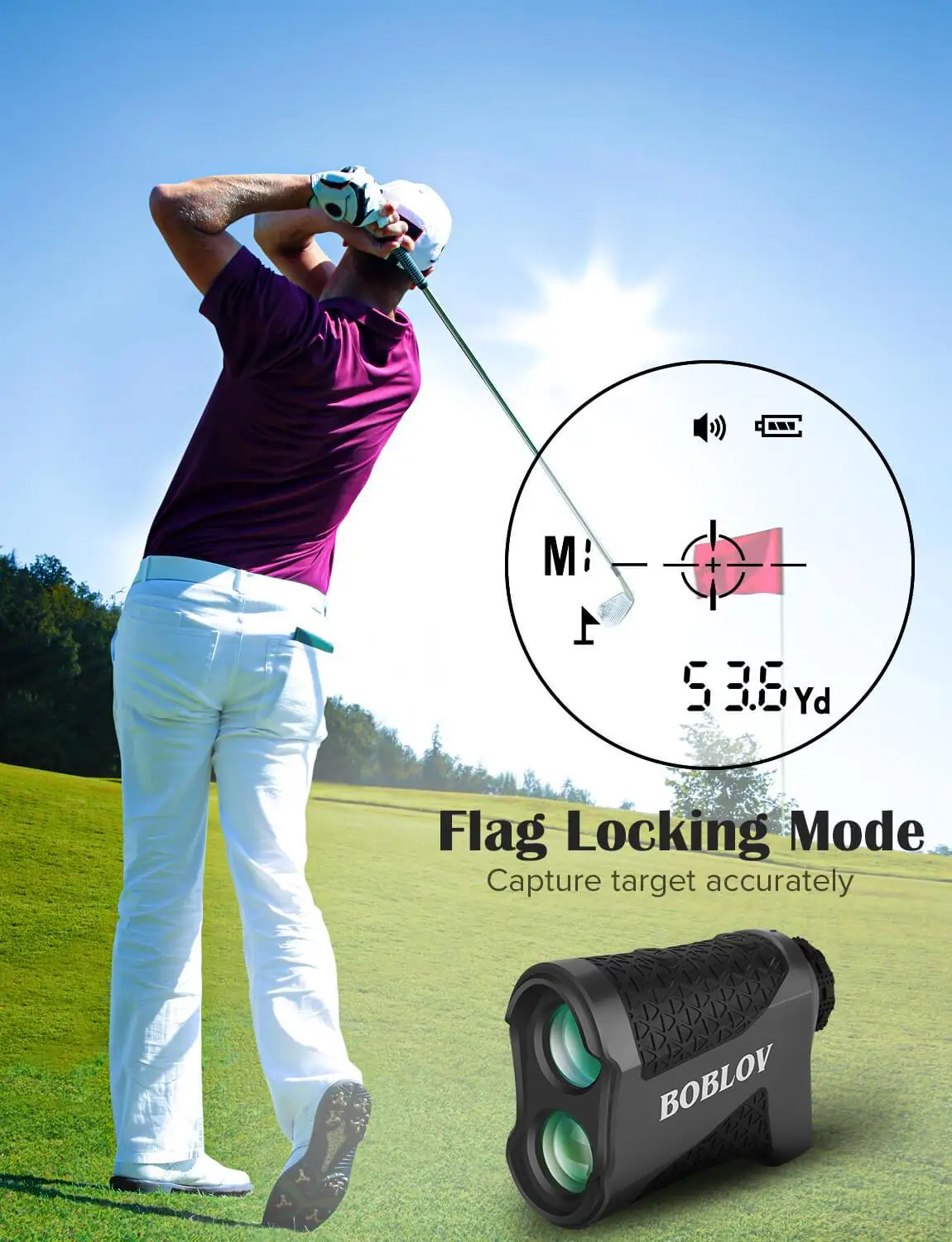 BOBLOV K600G 600m Golf Range Finder 6X Golf distance Hunting Monocular telemetro Laser Rangefinders golf afstandsmeter with Bag