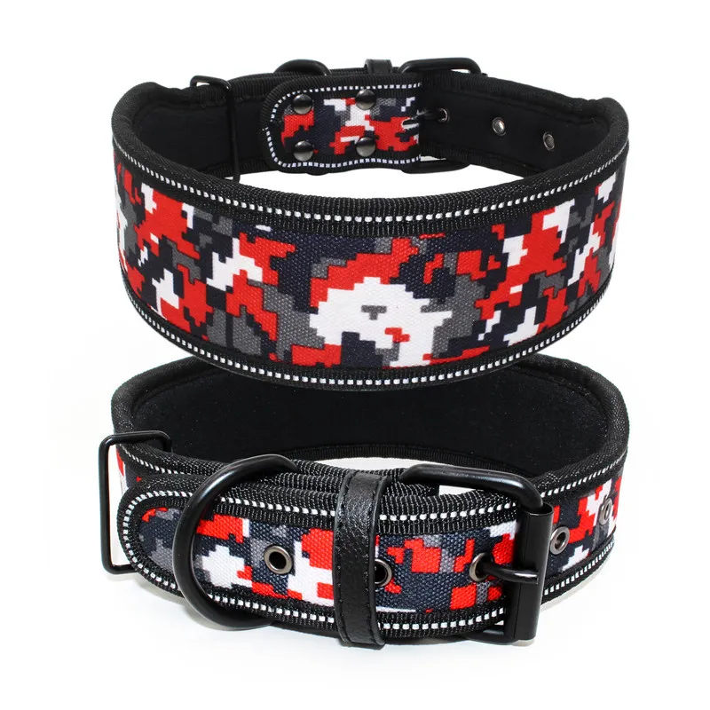 Nylon Dog Collar Reflective Adjustable Pet Collars for Medium Large Dogs S M L Size