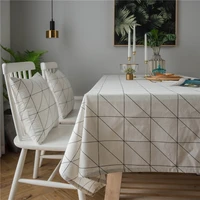 white black geometric rectangular tablecloth cotton linen table cover home dinner tea decorative table cloth
