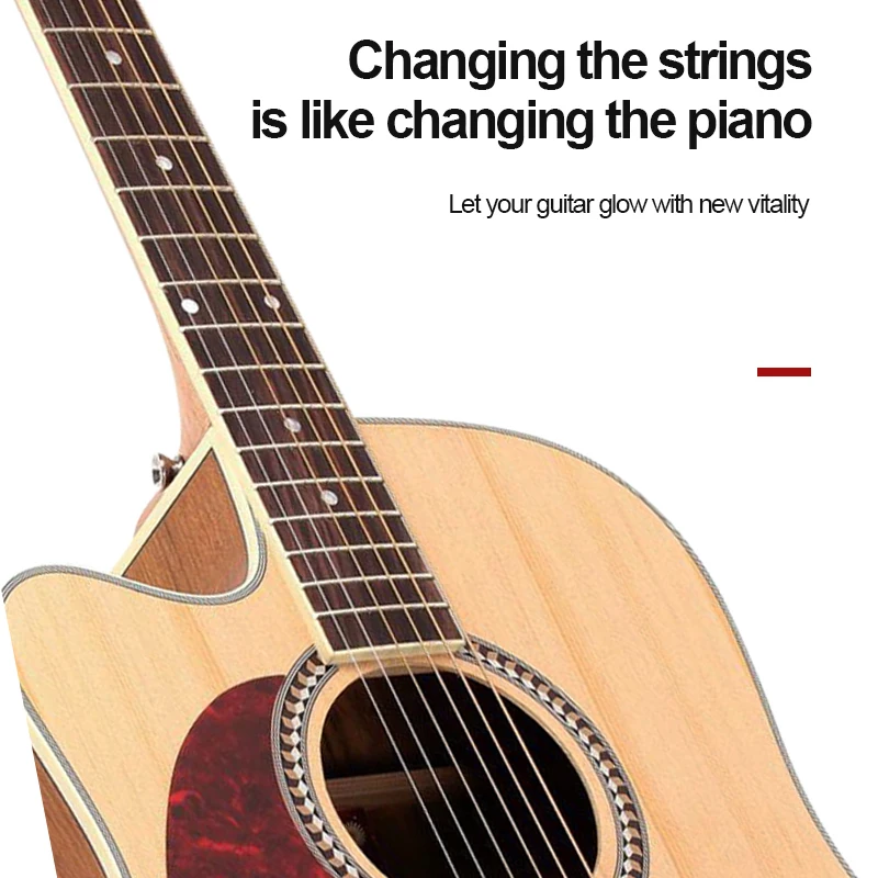 Anti Rust Coating Hexagonal Steel Core Guitar Strings Acoustic Stringed Instrument Accessories AWR486 Alice Guitar Strings enlarge