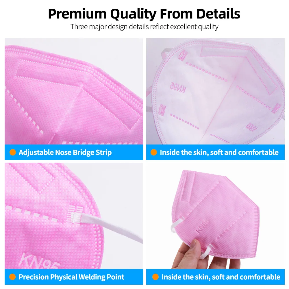 

5-200 Pcs KN95 Face Mask FFP2 Protective Anti Dust Safety Mouth Masks 5 Layers Filter Facial Masks Mascarillas Masque Mondkapjes