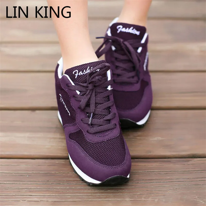 LIN KING/сезон весна-осень Повседневная женская обувь визуально увеличивающая рост
