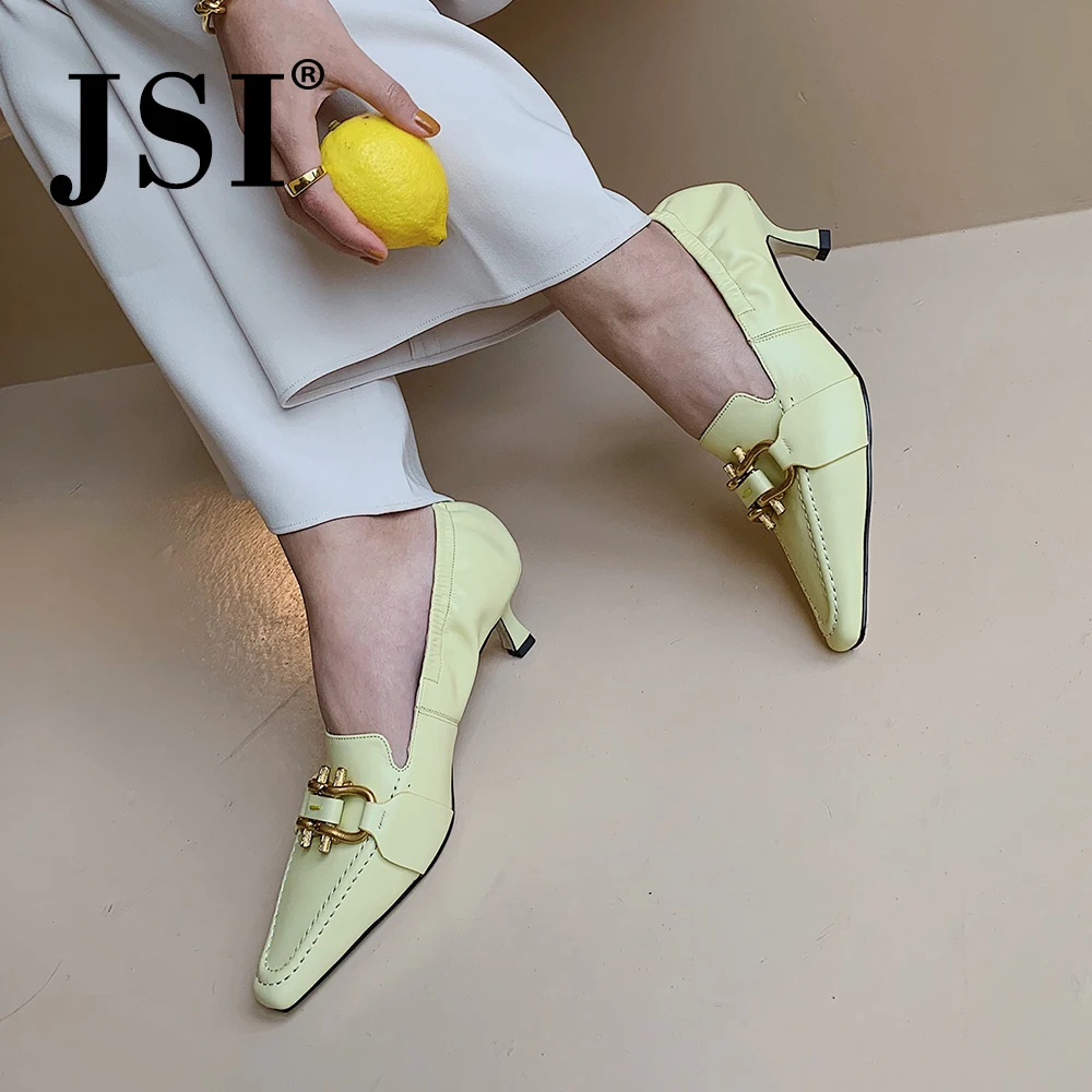 JSI/элегантные туфли лодочки из натуральной кожи Женские модельные на среднем