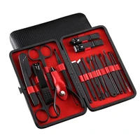 18 in 1 nail art manicure tools set nails clipper scissors tweezer knife manicure sets nipper ear pick kit with case tslm2