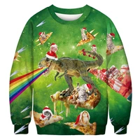 ugly christmas sweater 3d funny christmas cat piggy dinosaur pizza print xmas sweaters jumpers tops pullover holiday sweatshirt