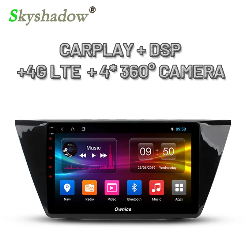 DSP IPS 4G LTE панорамная камера Android 9 0 4 Гб + 64 ГБ Автомобильный dvd плеер GPS Google map RDS радио