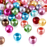 780pcs abs imitation pearl acrylic european beads large hole rondelle beads for jewelry making diy mixed color 12x10mm hole5mm