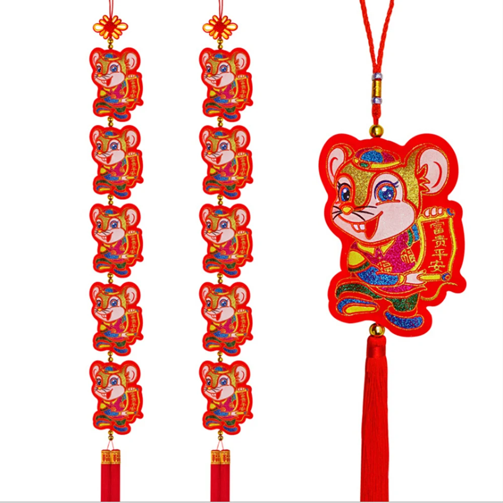 2 шт. 2020 подвесной зодиак китайский новый год искусственное украшение для