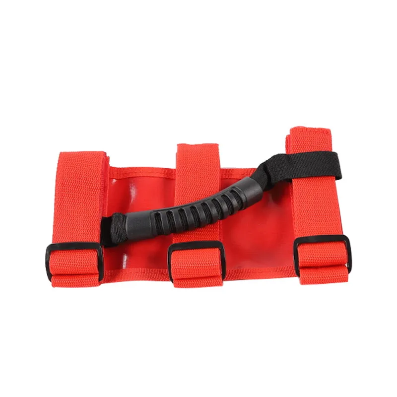 Черный/Красный Регулируемый ремешок рулон бар крепление Боковая ручка захвата