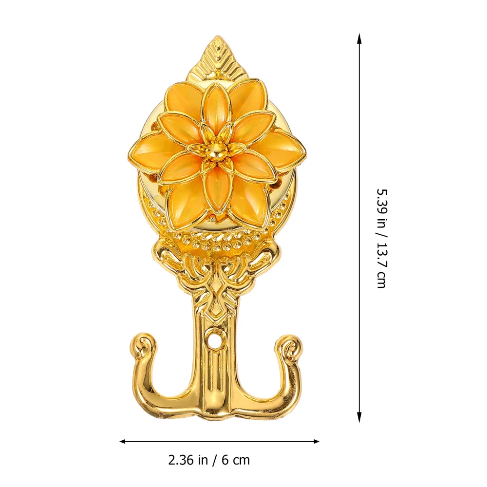 

2pcs European Style Curtain Hooks Lotus Design Hooks Wall Mounted Tiebacks