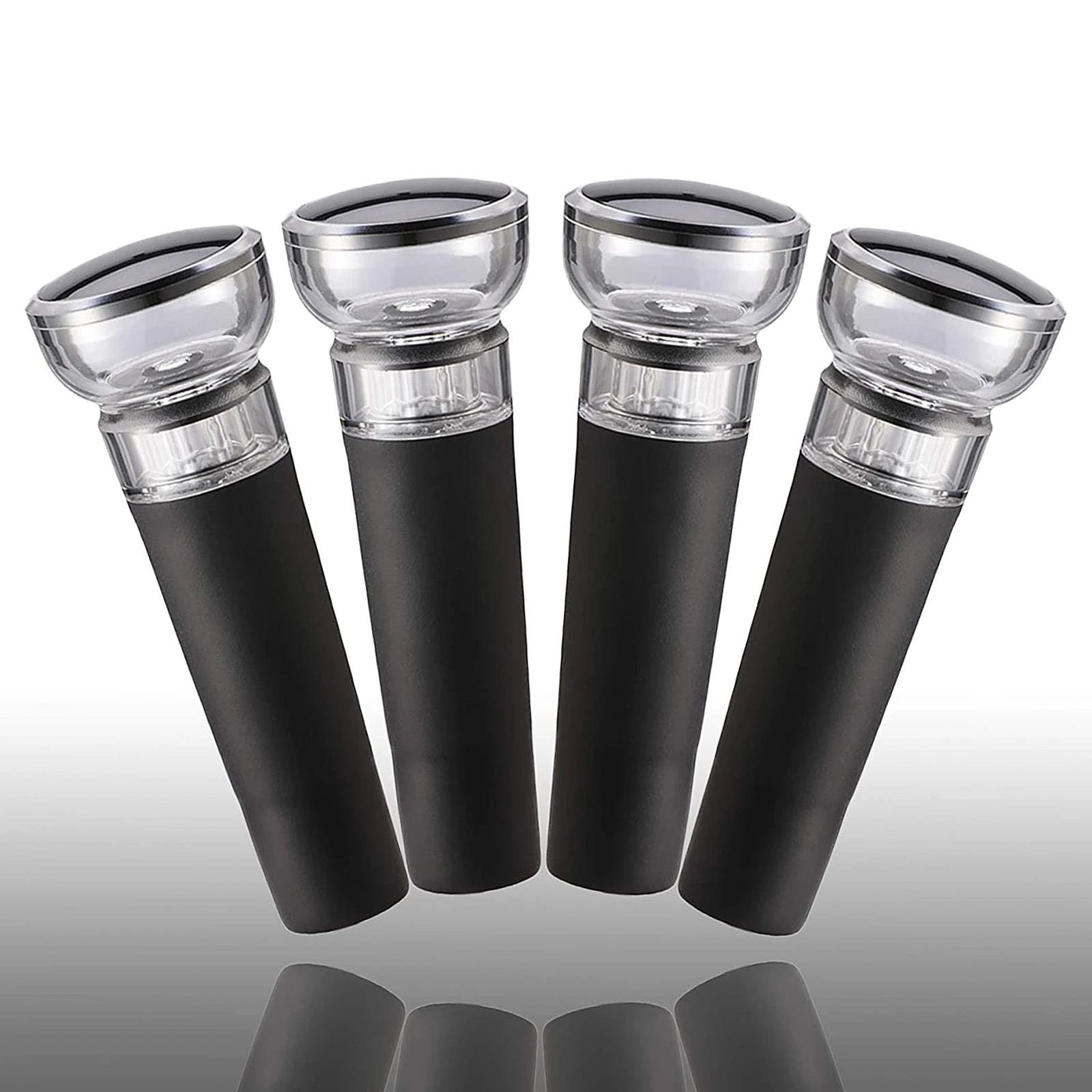 

2pcs Elegant Stainless Steel Bottle Stopper Champagne Wine Oil Sealer Wine Stopper Wine Preserver Stopper with Vacuum Pump