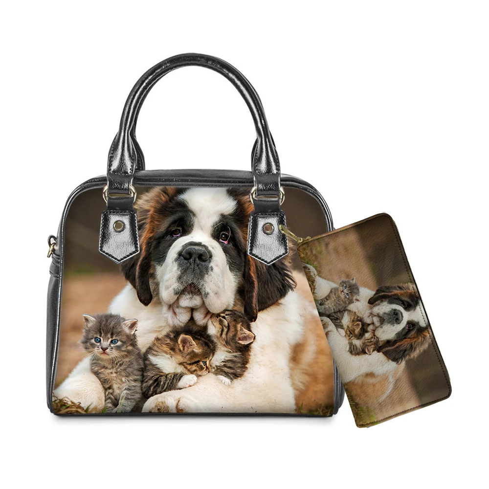 WHEREISART Saint Bernard милый рисунок собаки Женский комплект из 2 предметов летние пляжные
