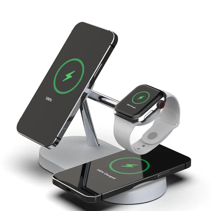 

Wireless charger suitable for iPhone phone and watch earphone 5 in 1 smart phone magsafe wireless multi-function fast charger