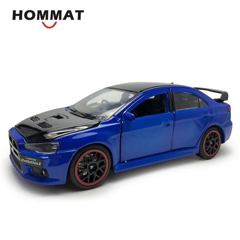HOMMAT 1:32 Mitsubishi Lancer EVO X правый руль с черной крышей сплав металла Diecasts и игрушечные