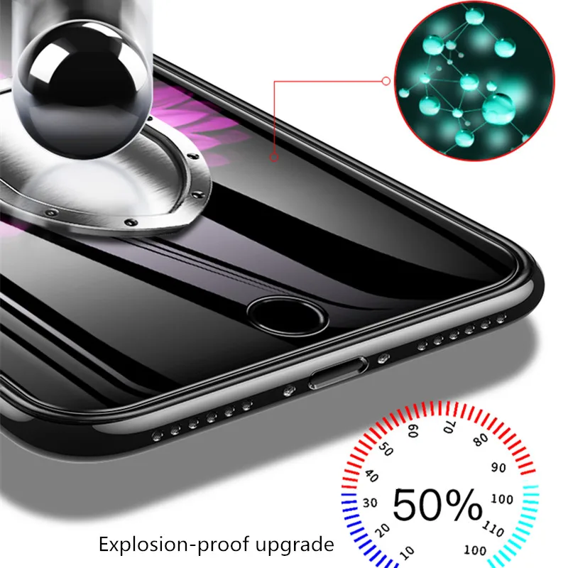 100D защитное закаленное стекло для iPhone 6, 6s, 7, 8 Plus, X Защитное стекло для экрана с мягким краем, изогнутое на iPhone 11 PRO, XR, XS MAX