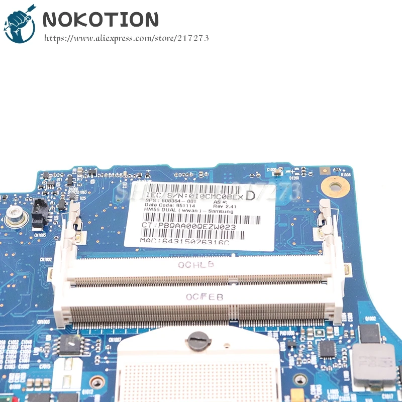 Материнская плата NOKOTION для ноутбука HP Envy 14 14-1000 608364-001 608365-001 6050A2316601-MB-A04 HD5650M 1 ГБ HM55