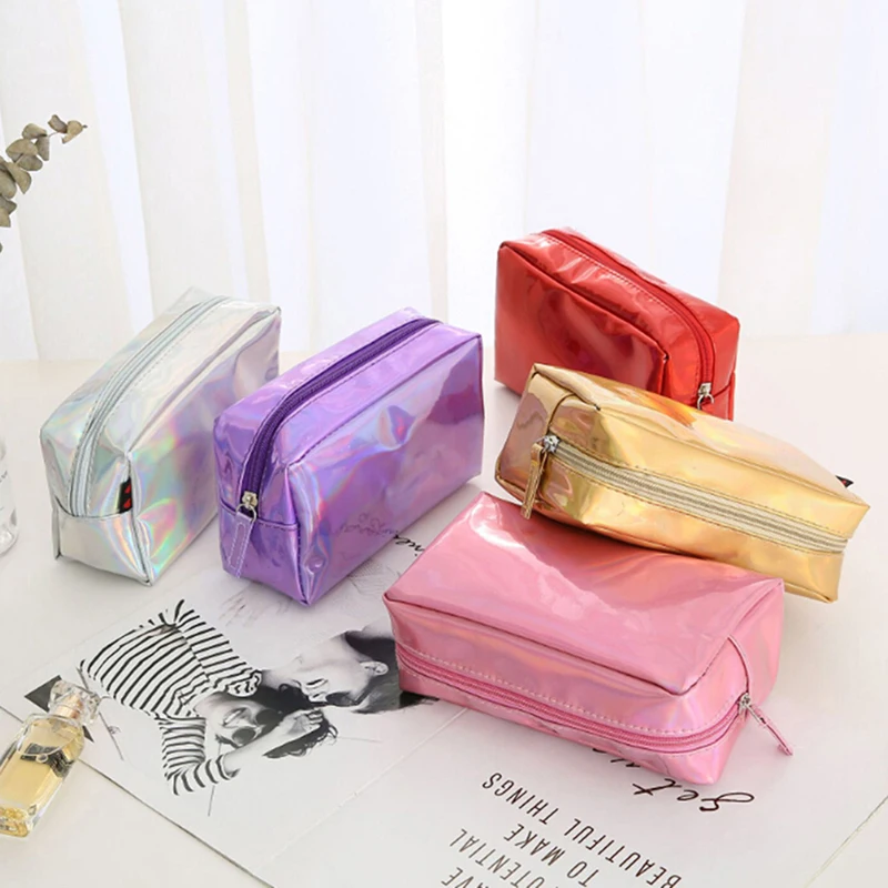 5 цветов косметичка модный голографический чехол карандаш сумочка на молнии