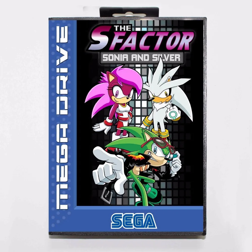 Хит продаж S фактор Sonic и серебристый 16 бит MD карточная игра с коробку для Sega