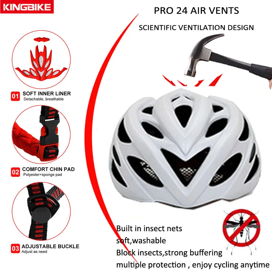 Велосипедный шлем KINGBIKE для мужчин и женщин защитная накладка на горного