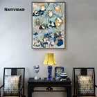 Японская традиционная самурайская лягушка художественная живопись распылитель старая ретро древняя синяя стильная спальня гостиная холст