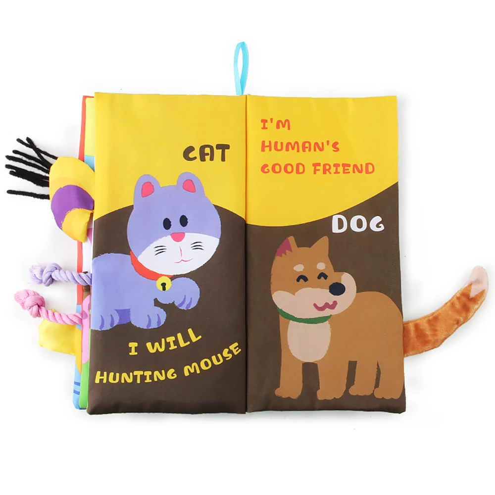 Baby Early Learning Tearing Tail Cloth Book Parent-child Interactive Sound Paper Puzzle Toy for Newborns 0 12 months | Игрушки и хобби