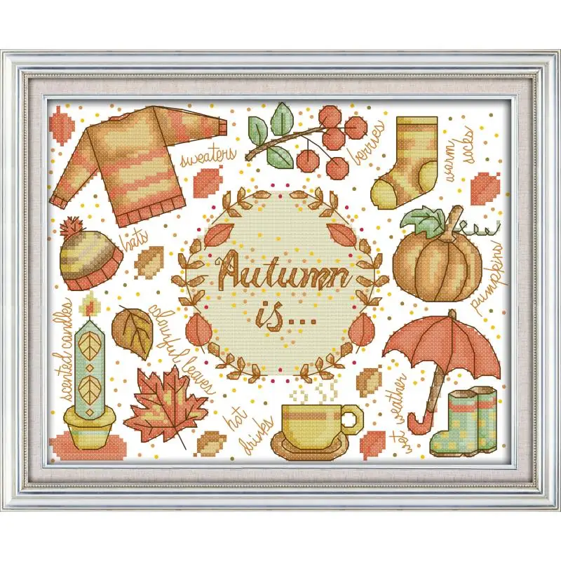 NKF осенние комплекты для вышивки ручной работы наборы рукоделия рождественские