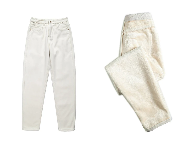 Женские вельветовые джинсы, женские зимние теплые плотные Джинсы бойфренда, женские зимние джинсы с флисовой подкладкой, джинсы с высокой талией, Femme