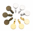 50 шт. 18x10 мм сплав античный серебряный цвет плоский круглый клей плоская подвеска