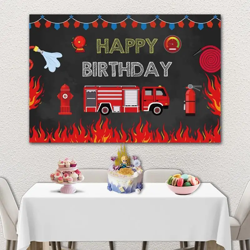 Маленький пожарный серии мультфильм фон для дня рождения маленьких мальчиков