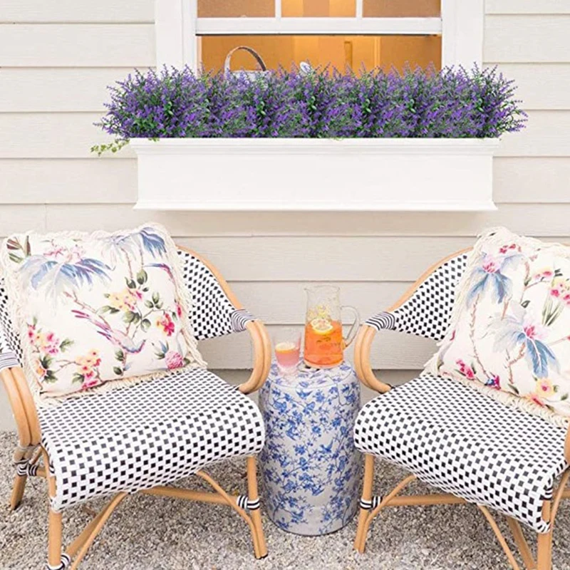 

1PC/8PCS Artificial Lavender Flowers Lifelike Fake Plant Decoration For Home Kitchen Garden Wedding Decor And Table Centerpieces