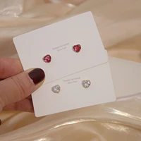 fashionable and exquisite mini heart shaped zircon stud earrings charm womens stud earrings dinner ball jewelry accessories