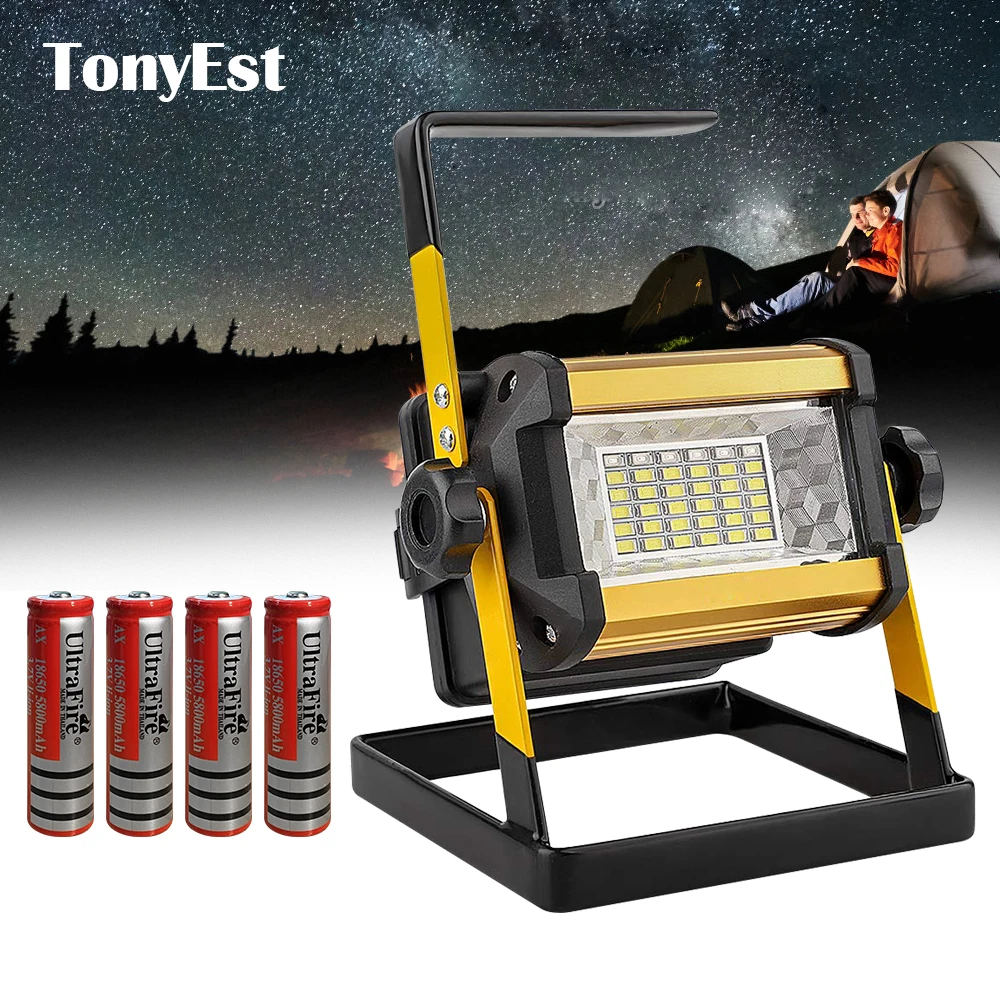 

Прожектор светодиодный с аккумулятором 18650, 50 Вт, 36 светодиодный одов