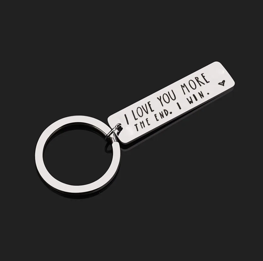 

I Love You More The END I Win Stainless Steel Key Chain Lettering Keychain